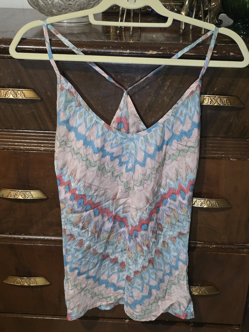 Strappy V-Neck Women’s 100% Sulk Tank Top in Pastel Multicolor